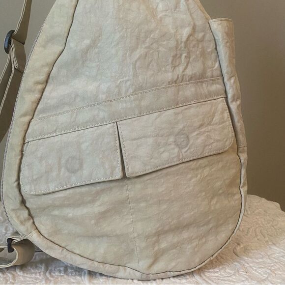 Ameribag Healthy Backpack Crossbody Sling Bag Tan Nylon Size Large Unisex - Picture 2 of 7